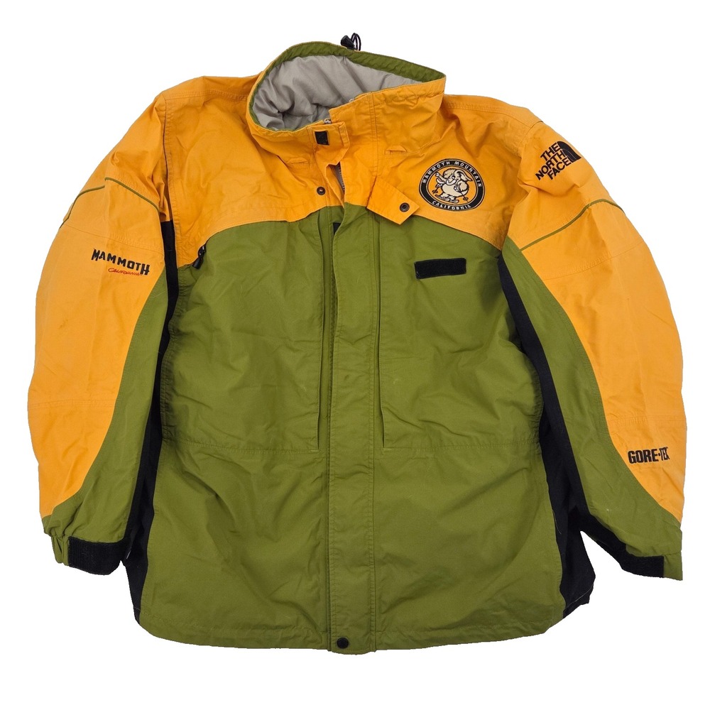 VTG The North Face Gore-Tex Jacket Mammoth Mountain Sz XXL Yellow Green Rare